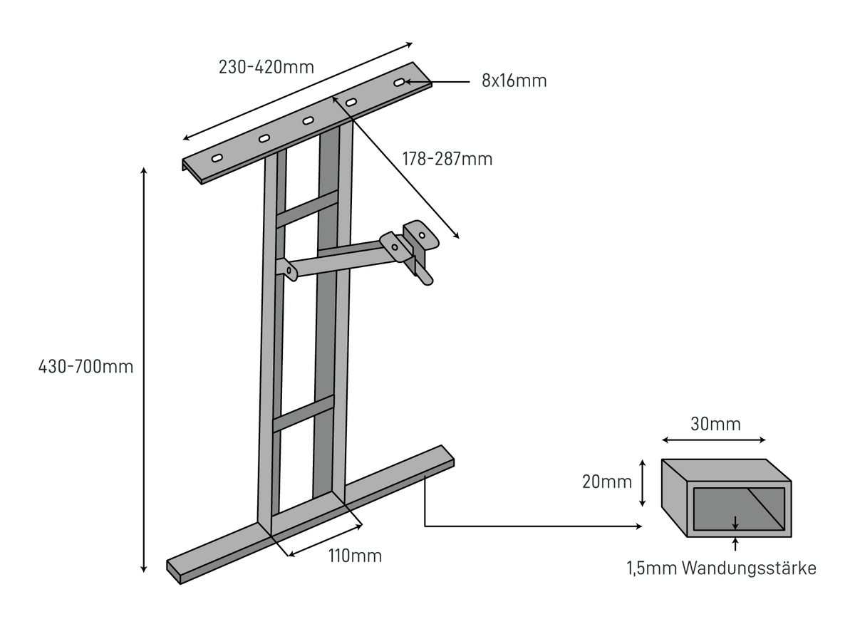 Lot de 2 supports de meubles BIERZELT I-FORM