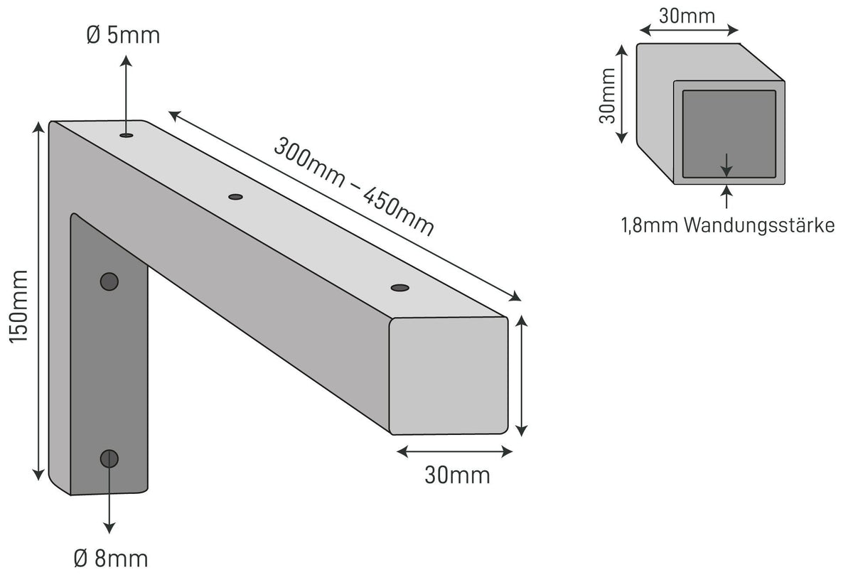 Set of 2 wall brackets WINKEL