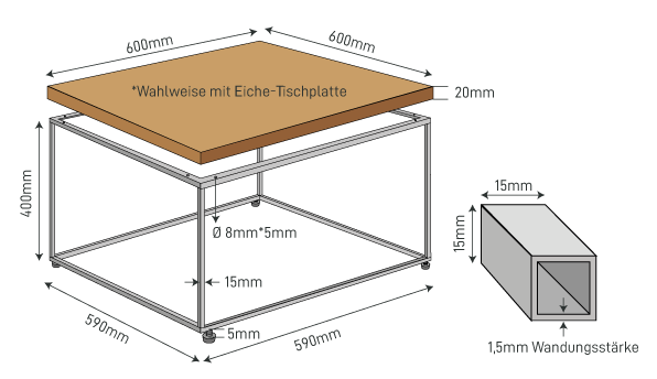 De afmetingen