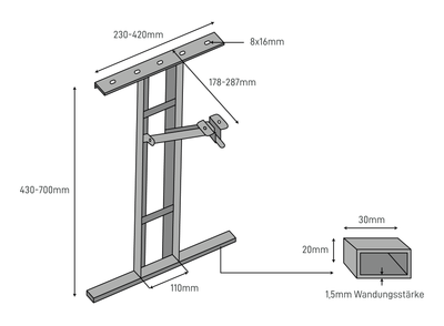 Lot de 2 supports de meubles BIERZELT I-FORM