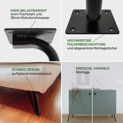 Juego de 4 pies para muebles CURVED