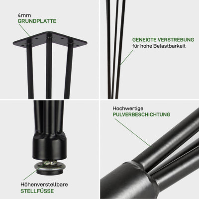 4 gambe set di forcine regolabili