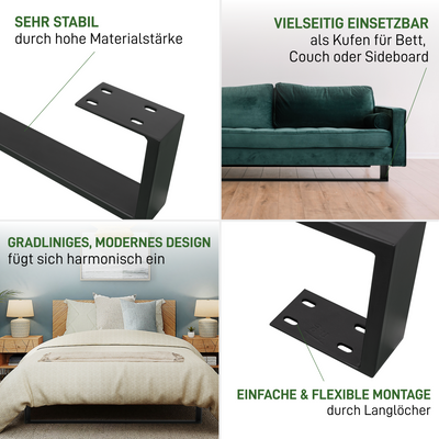 Juego de 2 alfombrillas de cama RECHTECK